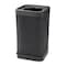 Safco At-Your-Disposal 38 gal Square Outdoor Can, Black, Top Hole, HDPE, 18 in 9790BL - alternate 3
